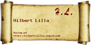 Hilbert Lilla névjegykártya